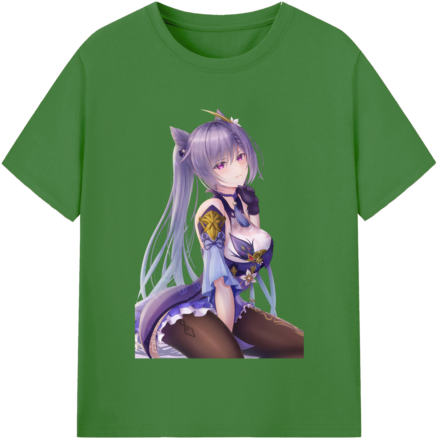 げんし神 刻晴 こくせい genshin Kokusei レディースカジュアルプリントTシャツ（綿100％）